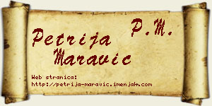 Petrija Maravić vizit kartica